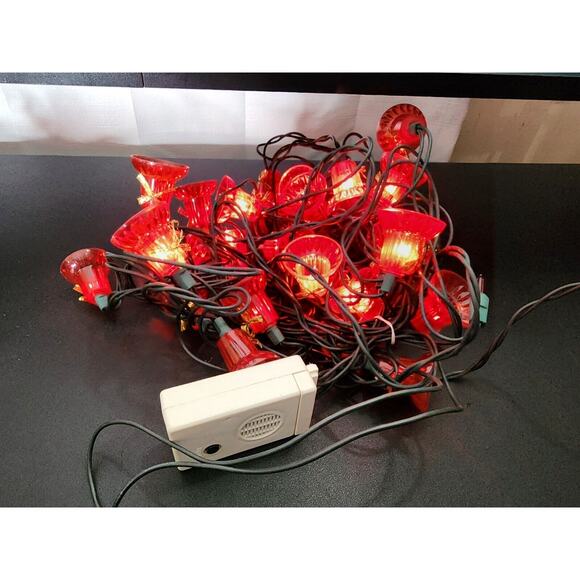Vintage 30 Light Musical Bells Plays Christmas Songs Tested And WORKS - Picture 1 of 1